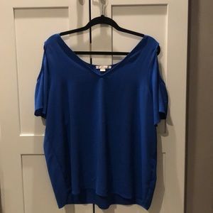 Blue Blouse W/ Cold Shoulders